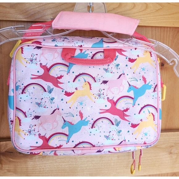 Planet Box Girls Pink Unicorn Rainbow Lunch Box Pouches School Field Trip Snack - Picture 2 of 8
